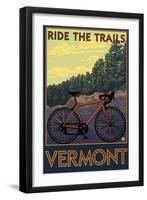 Vermont - Bicycle Scene-Lantern Press-Framed Art Print