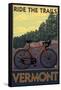 Vermont - Bicycle Scene-Lantern Press-Framed Stretched Canvas