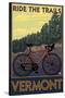Vermont - Bicycle Scene-Lantern Press-Stretched Canvas