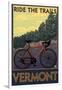 Vermont - Bicycle Scene-Lantern Press-Framed Art Print