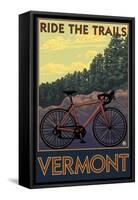 Vermont - Bicycle Scene-Lantern Press-Framed Stretched Canvas
