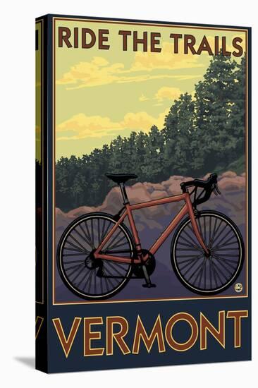 Vermont - Bicycle Scene-Lantern Press-Stretched Canvas