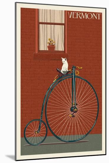 Vermont - Bicycle-Lantern Press-Mounted Art Print