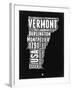 Vermont Black and White Map-NaxArt-Framed Art Print