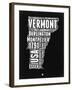 Vermont Black and White Map-NaxArt-Framed Art Print