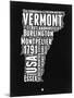 Vermont Black and White Map-NaxArt-Mounted Art Print