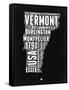 Vermont Black and White Map-NaxArt-Framed Stretched Canvas