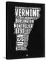 Vermont Black and White Map-NaxArt-Stretched Canvas