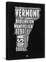 Vermont Black and White Map-NaxArt-Stretched Canvas