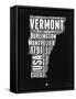 Vermont Black and White Map-NaxArt-Framed Stretched Canvas
