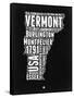 Vermont Black and White Map-NaxArt-Framed Stretched Canvas