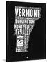 Vermont Black and White Map-NaxArt-Stretched Canvas