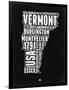 Vermont Black and White Map-NaxArt-Framed Art Print