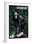 Vermont - Black Bear - Scratchboard-Lantern Press-Framed Art Print