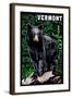 Vermont - Black Bear - Scratchboard-Lantern Press-Framed Art Print