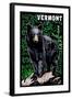 Vermont - Black Bear - Scratchboard-Lantern Press-Framed Art Print