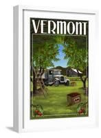 Vermont - Cherry Harvest-Lantern Press-Framed Art Print