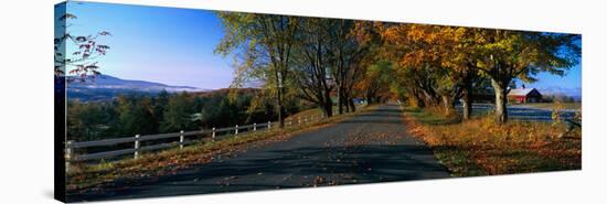 Vermont Country Road in Autumn-null-Stretched Canvas