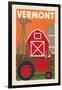 Vermont - Country - Woodblock-Lantern Press-Framed Art Print