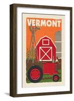 Vermont - Country - Woodblock-Lantern Press-Framed Art Print