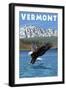 Vermont - Eagle Fishing-Lantern Press-Framed Art Print