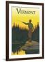 Vermont - Fisherman-Lantern Press-Framed Art Print