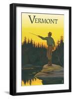 Vermont - Fisherman-Lantern Press-Framed Art Print