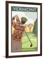 Vermont - Golfing Scene-Lantern Press-Framed Art Print