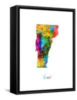 Vermont Map-Michael Tompsett-Framed Stretched Canvas