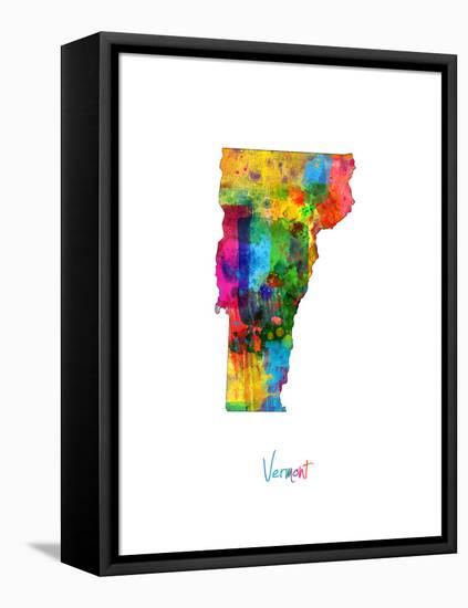 Vermont Map-Michael Tompsett-Framed Stretched Canvas