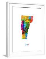 Vermont Map-Michael Tompsett-Framed Art Print