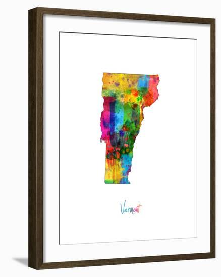 Vermont Map-Michael Tompsett-Framed Art Print