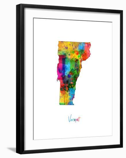 Vermont Map-Michael Tompsett-Framed Art Print