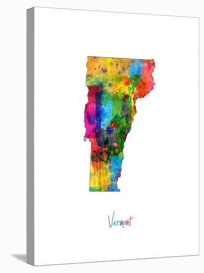 Vermont Map-Michael Tompsett-Stretched Canvas