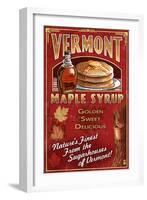 Vermont - Maple Syrup-Lantern Press-Framed Art Print