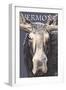Vermont - Moose Up Close-Lantern Press-Framed Art Print
