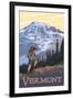 Vermont Mountain Hiker-Lantern Press-Framed Art Print