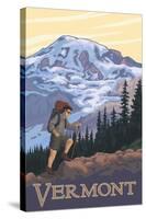 Vermont Mountain Hiker-Lantern Press-Stretched Canvas