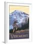 Vermont Mountain Hiker-Lantern Press-Framed Art Print