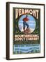 Vermont - Mountaineering Supply Company-Lantern Press-Framed Art Print