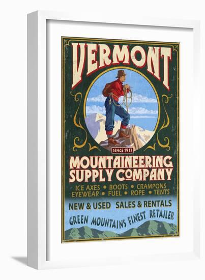 Vermont - Mountaineering Supply Company-Lantern Press-Framed Art Print