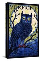 Vermont - Owl Mosaic-Lantern Press-Stretched Canvas
