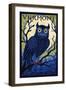 Vermont - Owl Mosaic-Lantern Press-Framed Art Print