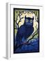 Vermont - Owl Mosaic-Lantern Press-Framed Art Print