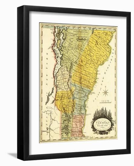 Vermont - Panoramic Map-Lantern Press-Framed Art Print