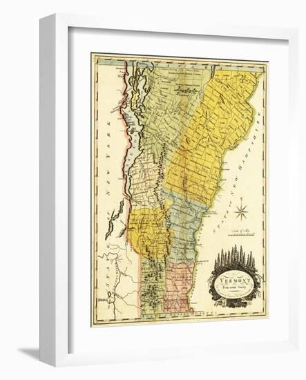 Vermont - Panoramic Map-Lantern Press-Framed Art Print