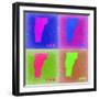 Vermont Pop Art Map 2-NaxArt-Framed Art Print