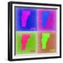 Vermont Pop Art Map 2-NaxArt-Framed Premium Giclee Print