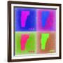 Vermont Pop Art Map 2-NaxArt-Framed Art Print