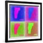 Vermont Pop Art Map 2-NaxArt-Framed Art Print